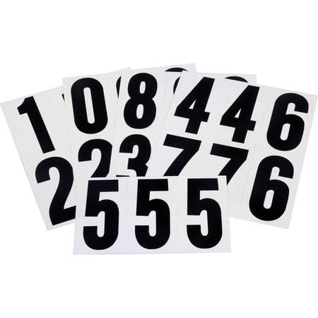 TEACHERS AID 3 in. Black & White Vinyl Square Cut Self Adhesive Number TE1574028